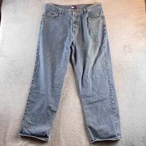 Vintage Y2K Tommy Hilfiger Jeans Mens 38x32 Light Straight Leg Denim 2002 PE036